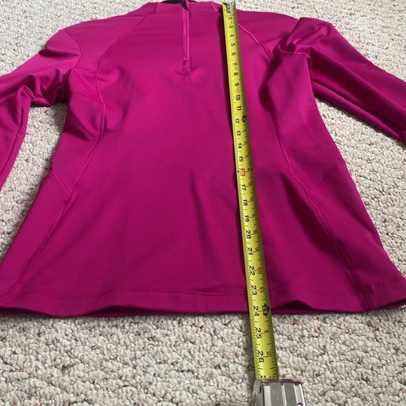 Athleta FUCHSIA PINK 1/4 Zip Up Long Thumb Hole Sleeve High Neck Top small s - Picture 8 of 13